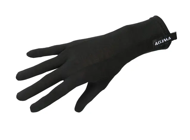 LightWool Liner Gloves, Unisex L/9 Jet Black 