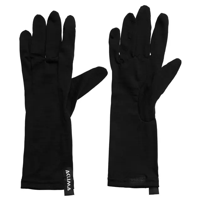LightWool Liner Gloves, Unisex L/9 Jet Black 