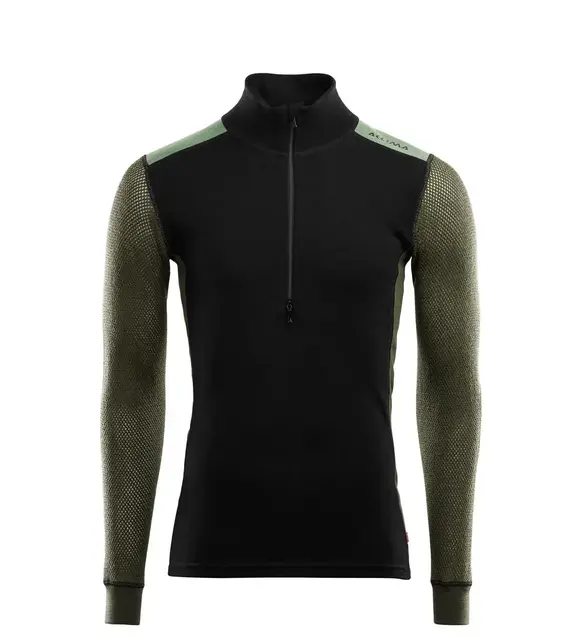 WoolNet Hybrid Mock neck M Jet Black / Olive N 