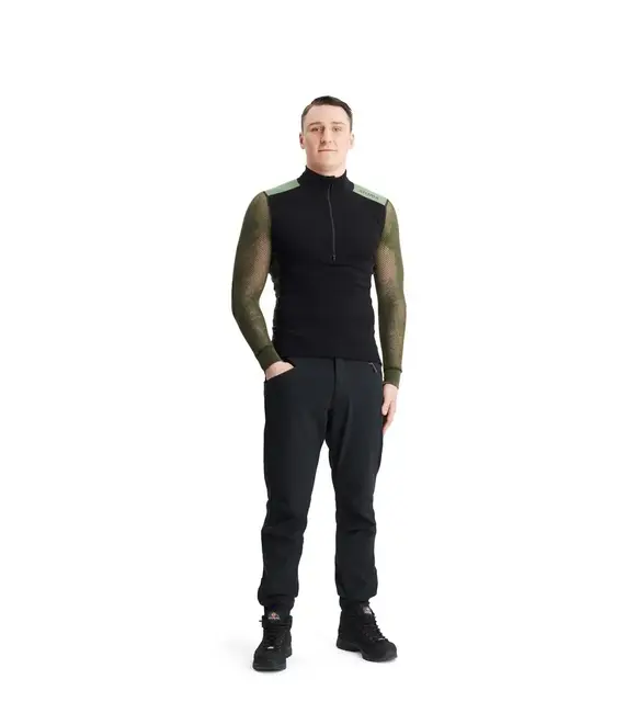 WoolNet Hybrid Mock neck M Jet Black / Olive N 