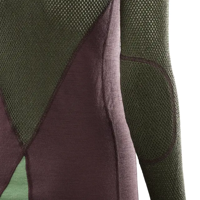 WoolNet Hybrid Crewneck Fudge/Dill/OliveNight- S 