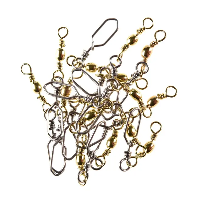 Messing Swivels m/hempe Nr 12 10 pk Sort 