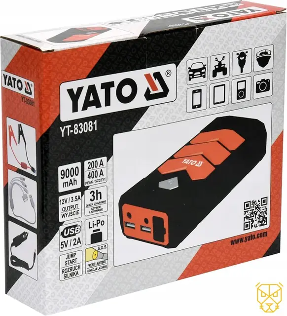 Yato Jump Starter/Powerbank 12v 9A 