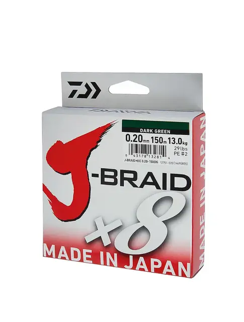 Daiwa J-BRAIDX8 20LB .16MM-150M MC 
