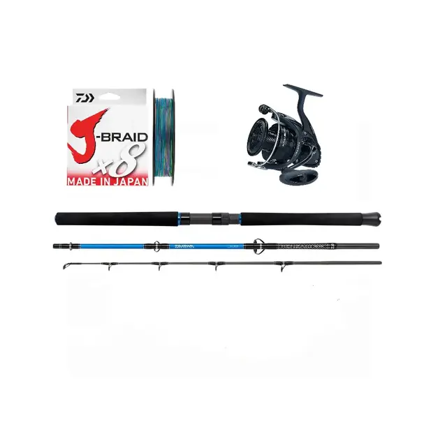 Daiwa Havfiske Kombo m/snøre BG 5000 + KENZAKI PILK 6'6" 200-500g 3PC 