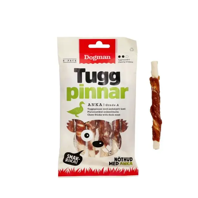 Tyggepinner med and 6p Hvit S 12cm 