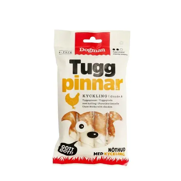 Tyggepinner med kylling 4p Hvit S 12,5cm 