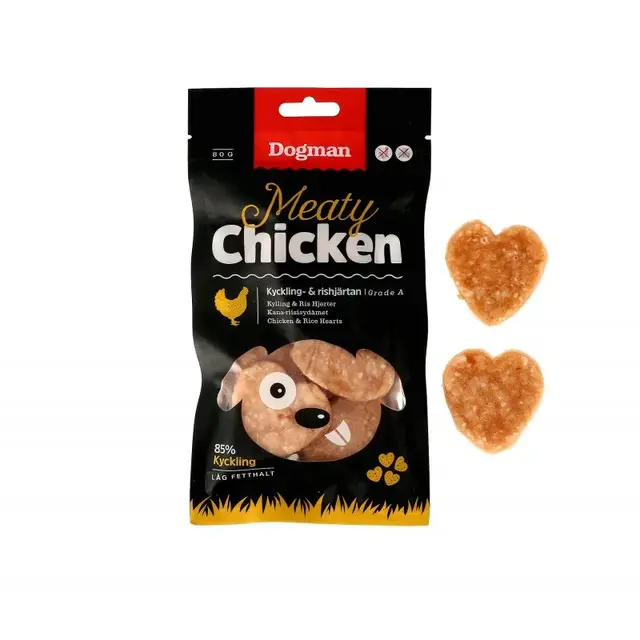 Kylling og rishjerter 80g 