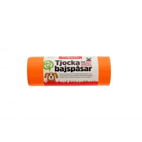 Bajspåse m knythåndtak 50stk Oransje 