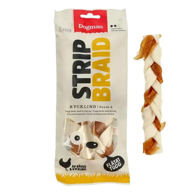Chicken strip braid 2p Hvit M 17,5cm 