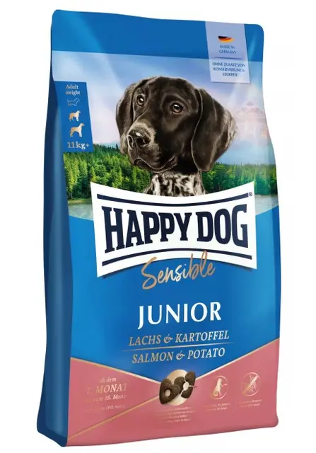 Happy Dog Sensible Junior Kylling, Laks & Potet 10Kg 
