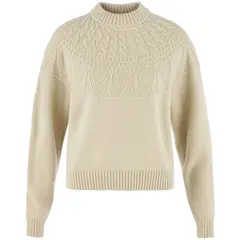 Övik Solid Jacquard Knit W Light Beige