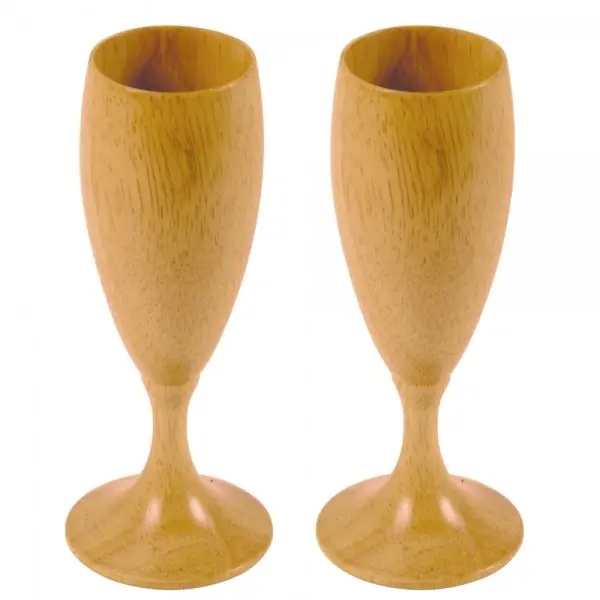 Vin/Champagne glass i tre på stett, 2 stk 