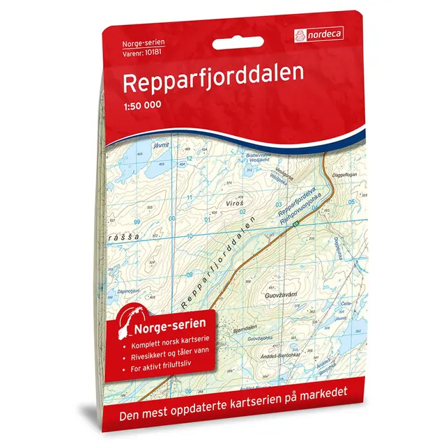 Kart 10181 Repparfjorddalen 1:50 000 