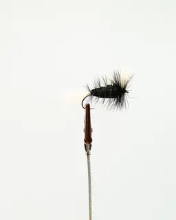 Bomber Black White Tail-Black Hackle