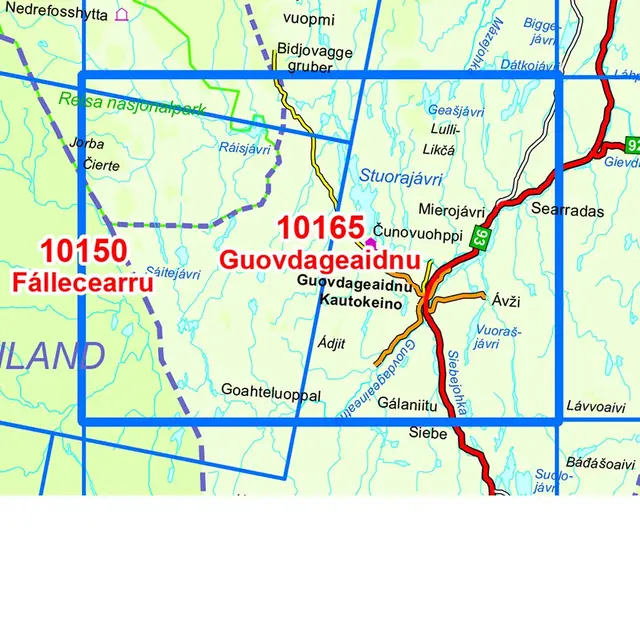 Norge-serien GUOVDAGEAIDNU 1:50000 