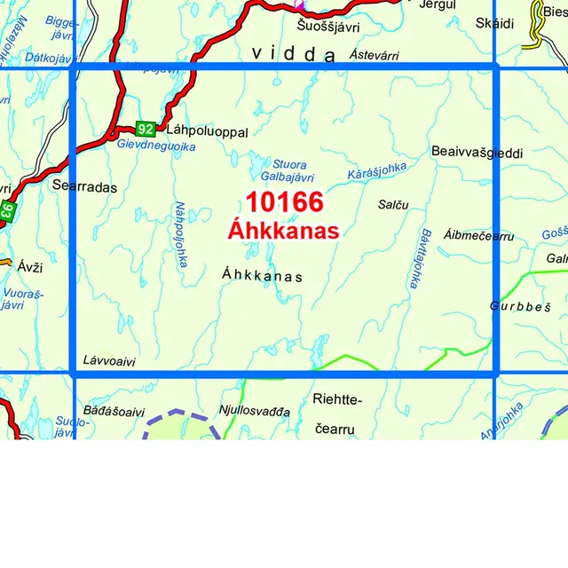 Norge-serien AHKKANAS 1:50000 
