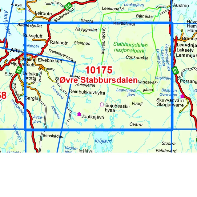 Norge-serien ØVRE STABBURSDALEN 1:50000 