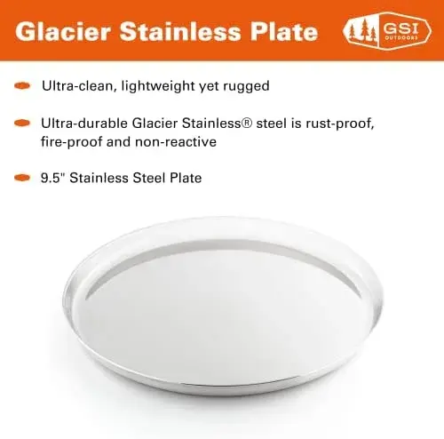 GSI tallerken rusfritt stål Glacier stainless steel 