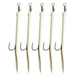 SØLVKROKEN GUMMIMAKK 6/0 HVIT, 5-pk 