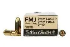 S&amp;B 9mm luger 124 FMJ