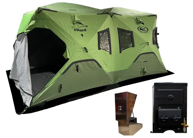 #Nord 9 25 Modell pakke m/ 2 Brenner Gassovn og alukasse 