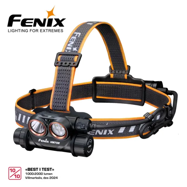 FENIX HM75R HODELYKT 1600LM 2 BATTERI H/R LYS 